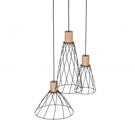 NOWOŚĆ 10188MODESTO WOOD SOSNA LAMPA WISZACA 3 KOŁO Tk Lighting