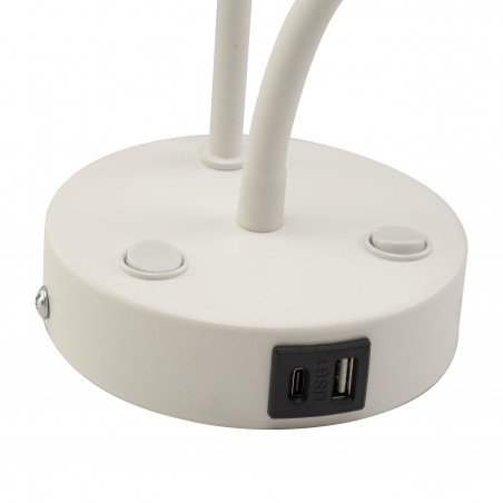 NOWOŚĆ 10204MAJA WHITE KINKIET 2 E27 + G9 + USB Tk Lighting