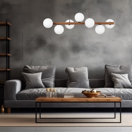NOWOŚĆ 10272ESTERA WOOD ORZECH LAMPA WISZACA 7  Tk Lighting