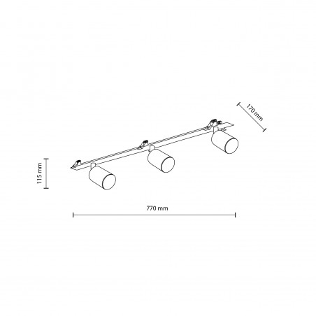 NOWOŚĆ 10800NEX BLACK 3XGU10 LAMPA SUFITOWA PODTYNKOWA Tk Lighting