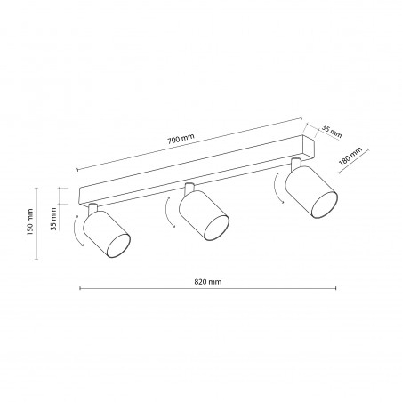 NOWOŚĆ 10629NEX SABIA 3XGU10 LAMPA SUFITOWA Tk Lighting