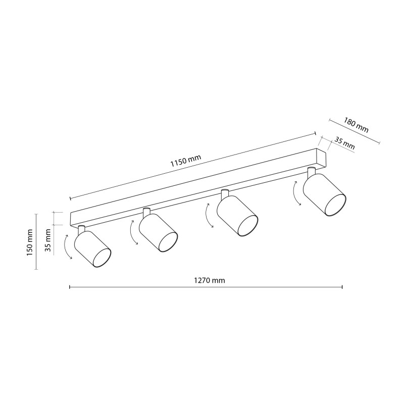 NOWOŚĆ 10789NEX WHITE 4XGU10 LAMPA SUFITOWA Tk Lighting