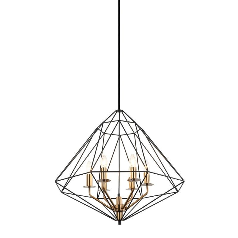 Lampa wisząca Maresmo PEN-6369-6-BKBR Italux czarny, złoty stal