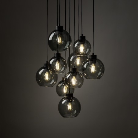 NOWOŚĆ 10208CUBUS GRAPHITE LAMPA WISZĄCA 9 KOŁO Tk Lighting