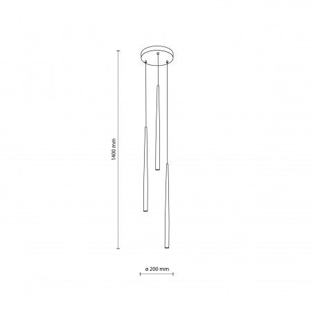 NOWOŚĆ 10117PIANO BLACK GOLD LAMPA WISZACA 3 Tk Lighting