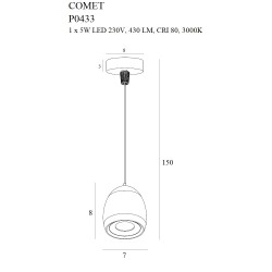 MAXLIGHT P0433 LAMPA WISZĄCA COMET ROUND
