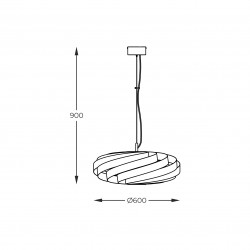 NOWOŚĆ 1134 LAMPA WISZĄCA VENTO 60 CM BIAŁA/WHITE ZUMA LINE