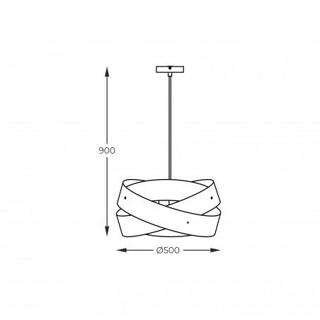 NOWOŚĆ 1117 LAMPA WISZĄCA TORNADO 50 CM BIAŁA/WHITE ZUMA LINE