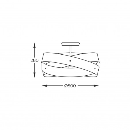 NOWOŚĆ 1116 LAMPA SUFITOWA TORNADO 50 CM CZARNA/BLACK ZUMA LINE