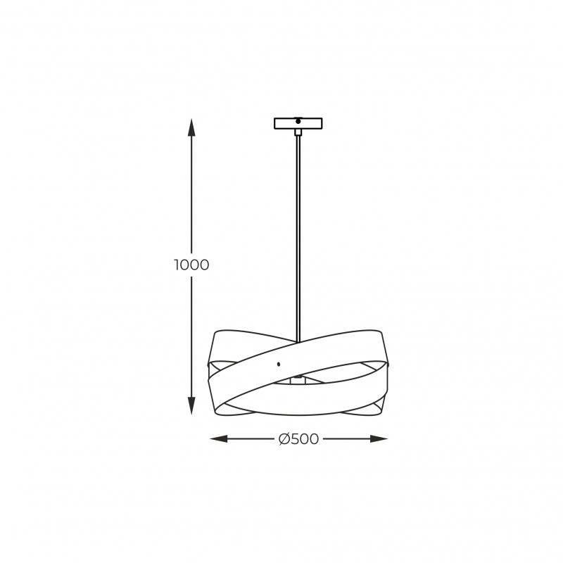 NOWOŚĆ 1142 LAMPA WISZĄCA TORNADO 50 CM CZARNA/BLACK ZUMA LINE