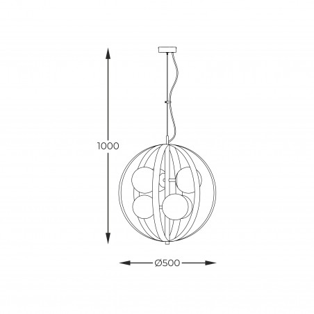 NOWOŚĆ 1138 LAMPA WISZĄCA NELA 50CM CZARNO-ZŁOTA/ BLACK-GOLD ZUMA LINE