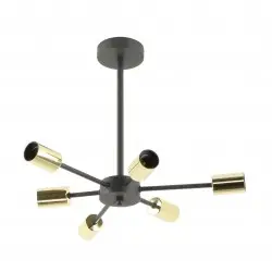 NOWOŚĆ A8100-6 MANDI LAMPA SUFITOWA CZARNY-ZŁOTY/BLACK-GOLDEN ZUMA LINE