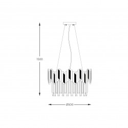 NOWOŚĆ 2200018M ROTTA LAMPA WISZĄCA CZARNO-ZŁOTA/BLACK-GOLD ZUMA LINE