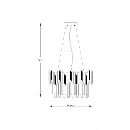 NOWOŚĆ 2200018M ROTTA LAMPA WISZĄCA CZARNO-ZŁOTA/BLACK-GOLD ZUMA LINE