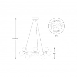 NOWOŚĆ P0462-20C-F7AA BOBO LAMPA WISZĄCA ZŁOTA/GOLD ZUMA LINE