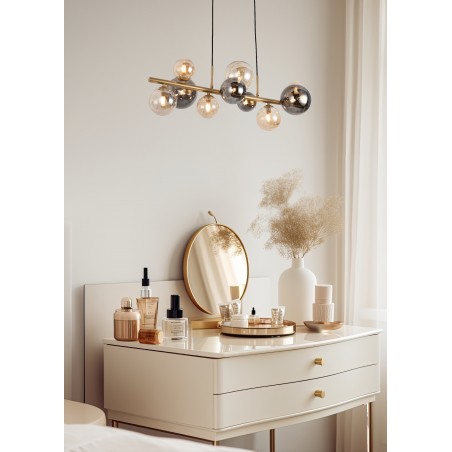 NOWOŚĆ MD5918-10-EGN VILLA LAMPA WISZĄCA ZŁOTA/GOLD ZUMA LINE