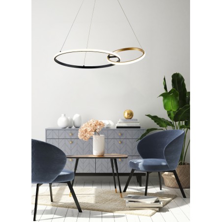NOWOŚĆ 20002P-GD RANDO LAMPA WISZĄCA CZARNO-ZŁOTA/BLACK-GOLD ZUMA LINE