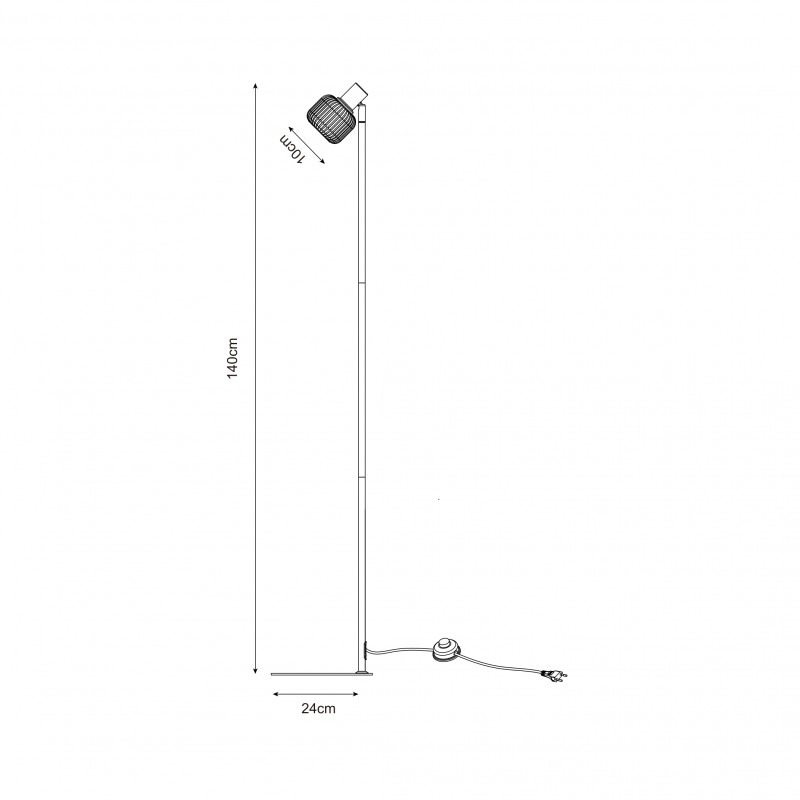 NOWOŚĆ R5021009A-1F STEM LAMPA PODŁOGOWA CZARNA/BLACK ZUMA LINE