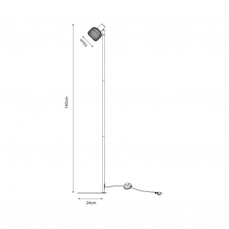NOWOŚĆ R5021009A-1F STEM LAMPA PODŁOGOWA CZARNA/BLACK ZUMA LINE