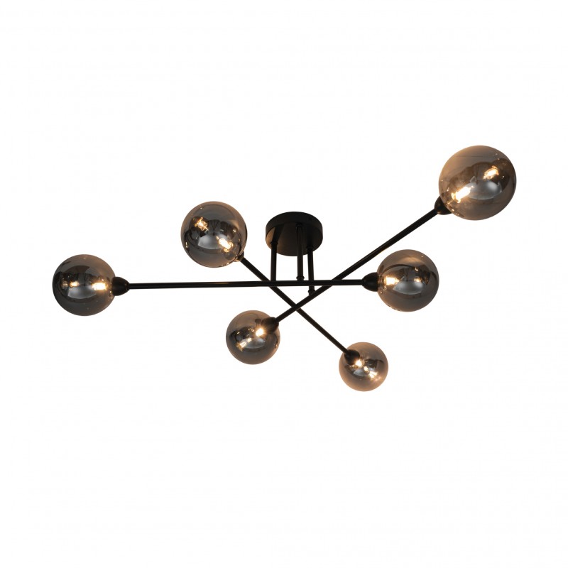 NOWOŚĆ CL22017A-6 BASIS LAMPA SUFITOWA CZARNA/BLACK ZUMA LINE