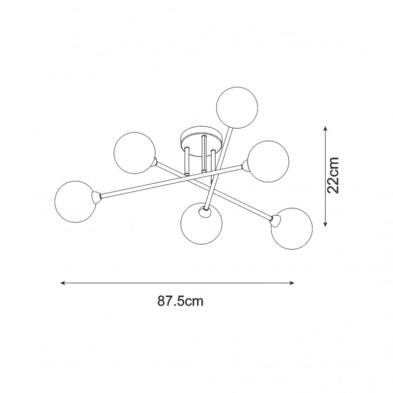 NOWOŚĆ CL22017A-6 BASIS LAMPA SUFITOWA CZARNA/BLACK ZUMA LINE
