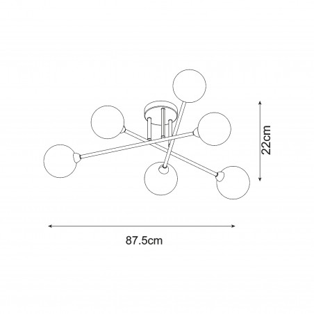 NOWOŚĆ CL22017A-6 BASIS LAMPA SUFITOWA CZARNA/BLACK ZUMA LINE