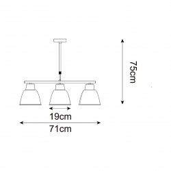 NOWOŚĆ P21031M-3TUP ORLO LAMPA WISZĄCA BIAŁA/WHITE ZUMA LINE