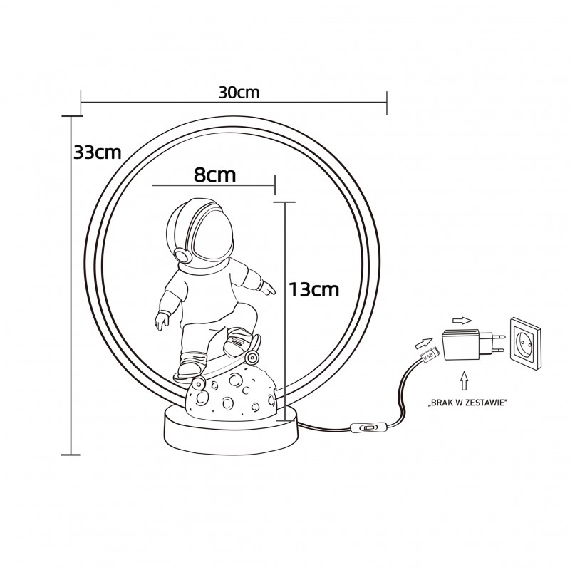 NOWOŚĆ EX15S016-1 LAMPA STOŁOWA ASTRONAUTA ZUMA LINE