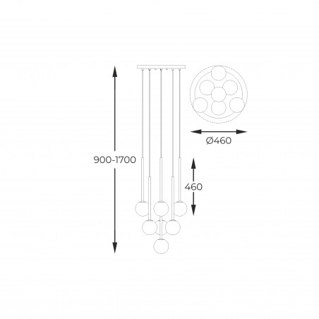 NOWOŚĆ P0574-07F-F7AA ARCTURUS LAMPA WISZĄCA ZŁOTA/GOLD ZUMA LINE