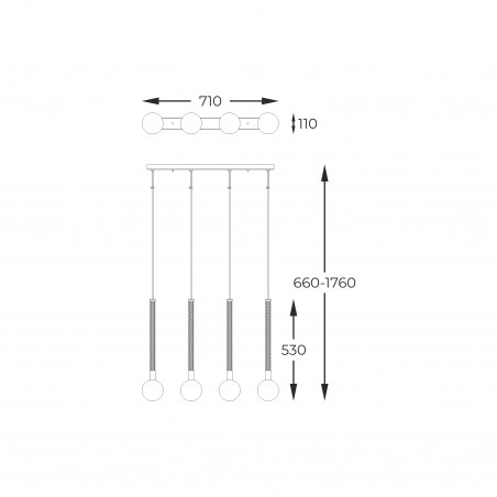NOWOŚĆ P0583-04A-2GHF MIDA LAMPA WISZĄCA ZŁOTA/GOLD ZUMA LINE