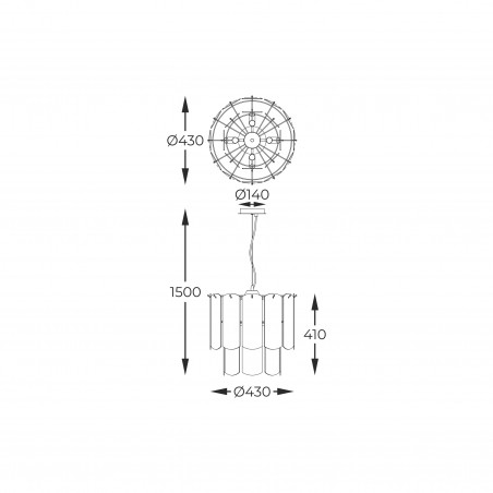 NOWOŚĆ MD3523-8M-EBCN NIRA LAMPA WISZĄCA CZARNA/BLACK ZUMA LINE