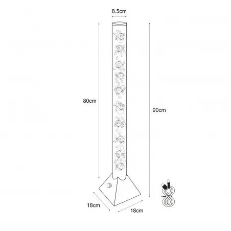 NOWOŚĆ 89244 AQUA LAMPA PODŁOGOWA SREBRNA . ZUMA LINE