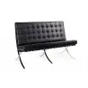 NOWOŚĆ KH1501100134 Sofa dwuosobowa BARCELON PRESTIGE PLUS czarna - włoska selekcjonowana skóra naturalna, stal King Home