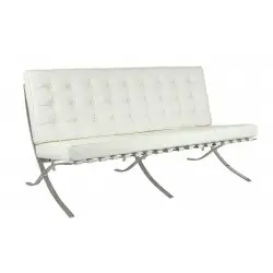 NOWOŚĆ KH1501100137 Sofa trzyosobowa BARCELON PRESTIGE PLUS biała - włoska skóra naturalna King Home