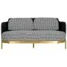 NOWOŚĆ KH1501100165 Sofa VENICE tkanina pepitka biało-czarna ekoskóra - złota podstawa King Home