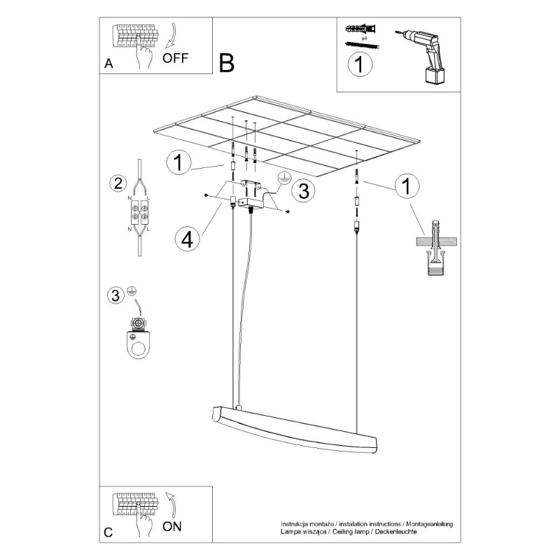 NOWOŚĆ Lampa wisząca JORUN 150 czarna LED 3000KTH.475 Thoro