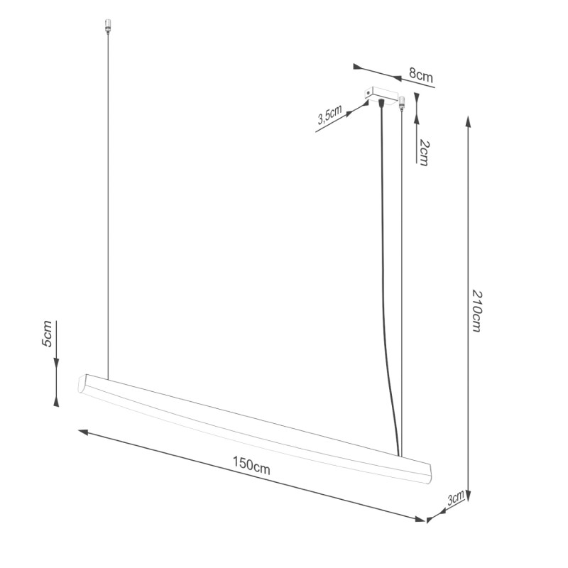 NOWOŚĆ Lampa wisząca JORUN 150 złota LED 4000KTH.479 Thoro
