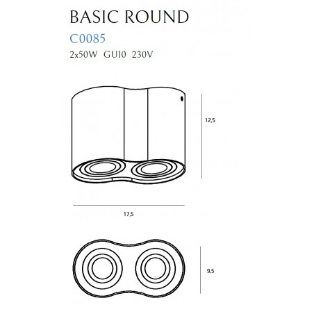 MAXLIGHT C0085 LAMPA SUFITOWA BASIC ROUND BIAŁA PODWÓJNA