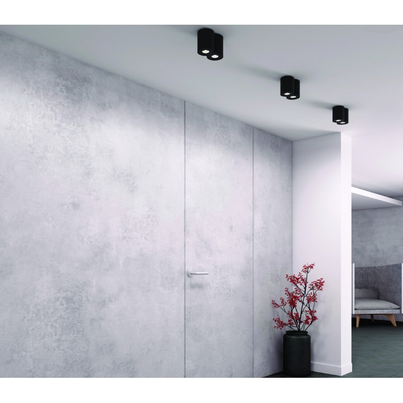 MAXLIGHT C0086 LAMPA SUFITOWA BASIC ROUND CZARNA PODWÓJNA