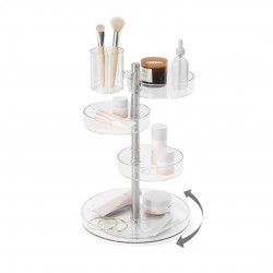 NOWOŚĆ 1015097-239 UMBRA organizer kosmetyczny PIROUETTE przezroczysty / niklowany  King Home