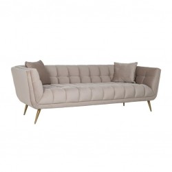 NOWOŚĆ S5126 KHAKI RICHMOND sofa HUXLEY KHAKI - welur, szczotkowane złoto  King Home