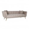 NOWOŚĆ S5126 KHAKI RICHMOND sofa HUXLEY KHAKI - welur, szczotkowane złoto  King Home