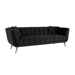 NOWOŚĆ S5126 ANTRACIET RICHMOND sofa HUXLEY ANTRACIET - welur, szczotkowane złoto  King Home