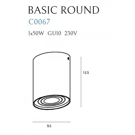 MAXLIGHT C0067 LAMPA SUFITOWA BASIC ROUND BIAŁA