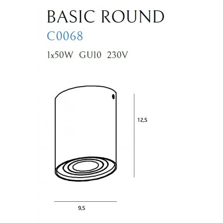 MAXLIGHT C0068 LAMPA SUFITOWA BASIC ROUND CZARNA