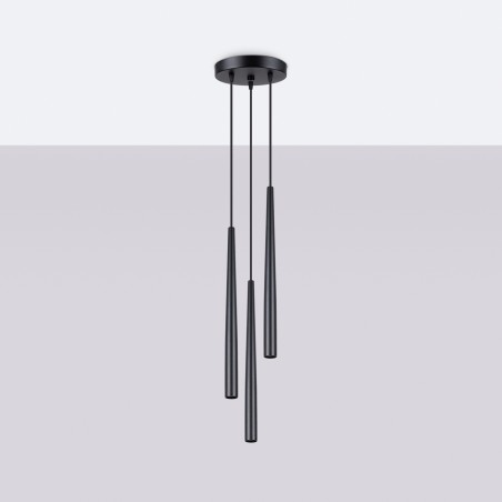 NOWOŚĆ Lampa wisząca BLISS 3P czarnaSL.1463 Sollux