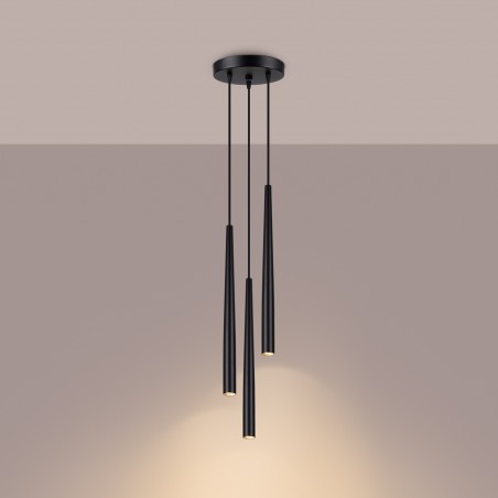 NOWOŚĆ Lampa wisząca BLISS 3P czarnaSL.1463 Sollux