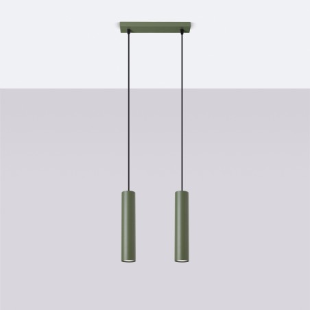 NOWOŚĆ Lampa wisząca LAGOS 2 zielona oliwkaSL.1485 Sollux