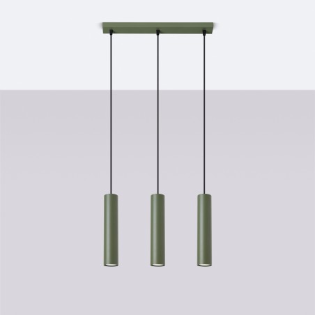 NOWOŚĆ Lampa wisząca LAGOS 3L zielona oliwkaSL.1486 Sollux
