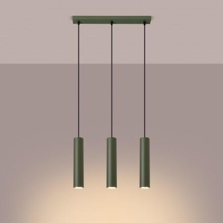 NOWOŚĆ Lampa wisząca LAGOS 3L zielona oliwkaSL.1486 Sollux